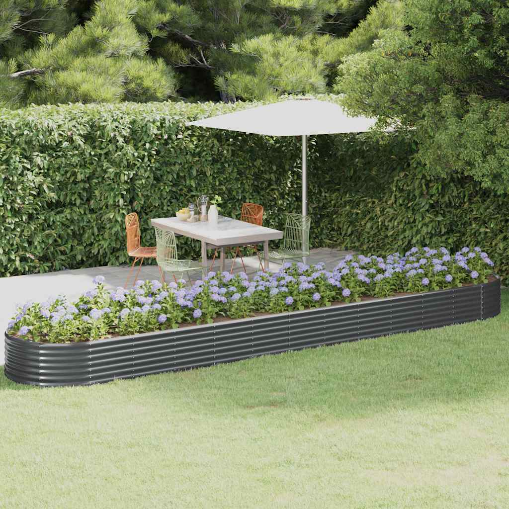Jardinera acero galvanizado gris 140x140x68 cm