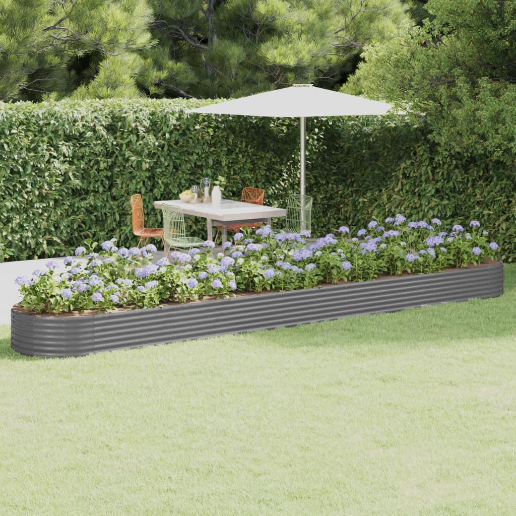 Jardinera acero galvanizado gris 140x140x68 cm