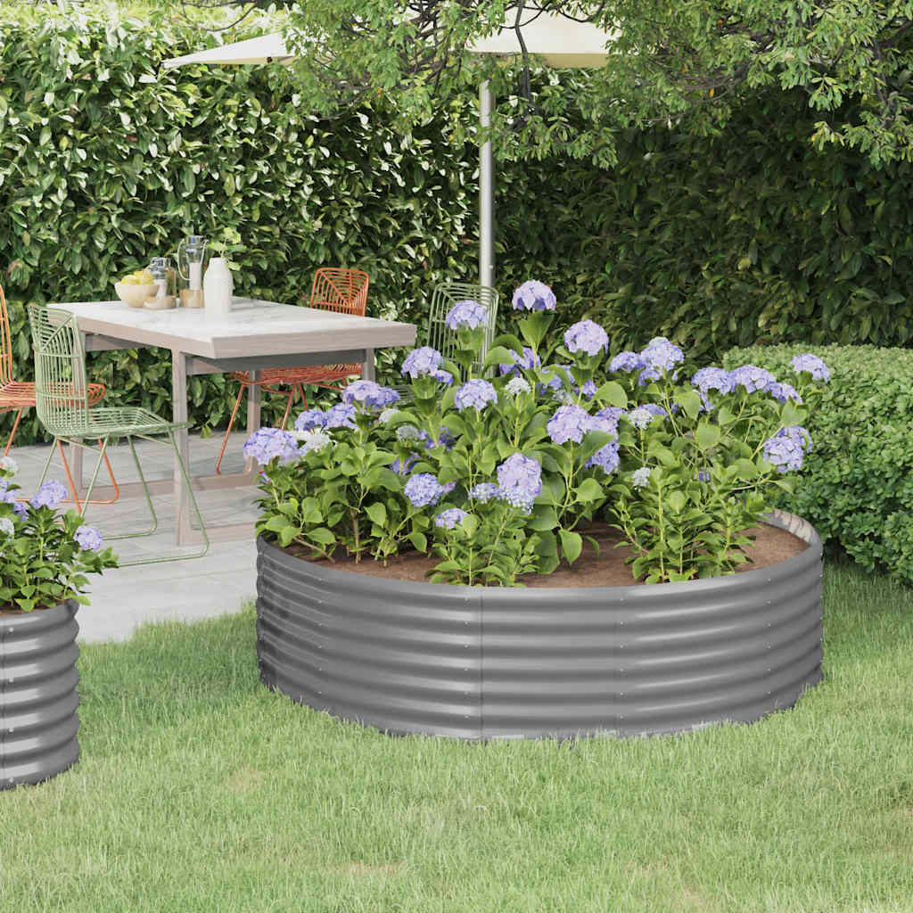 Jardinera acero galvanizado gris 140x140x68 cm