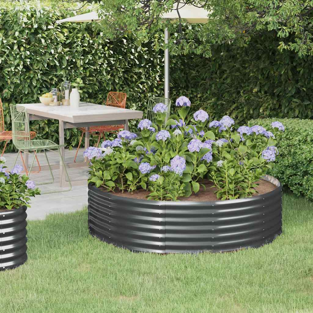 Jardinera acero galvanizado gris 140x140x68 cm