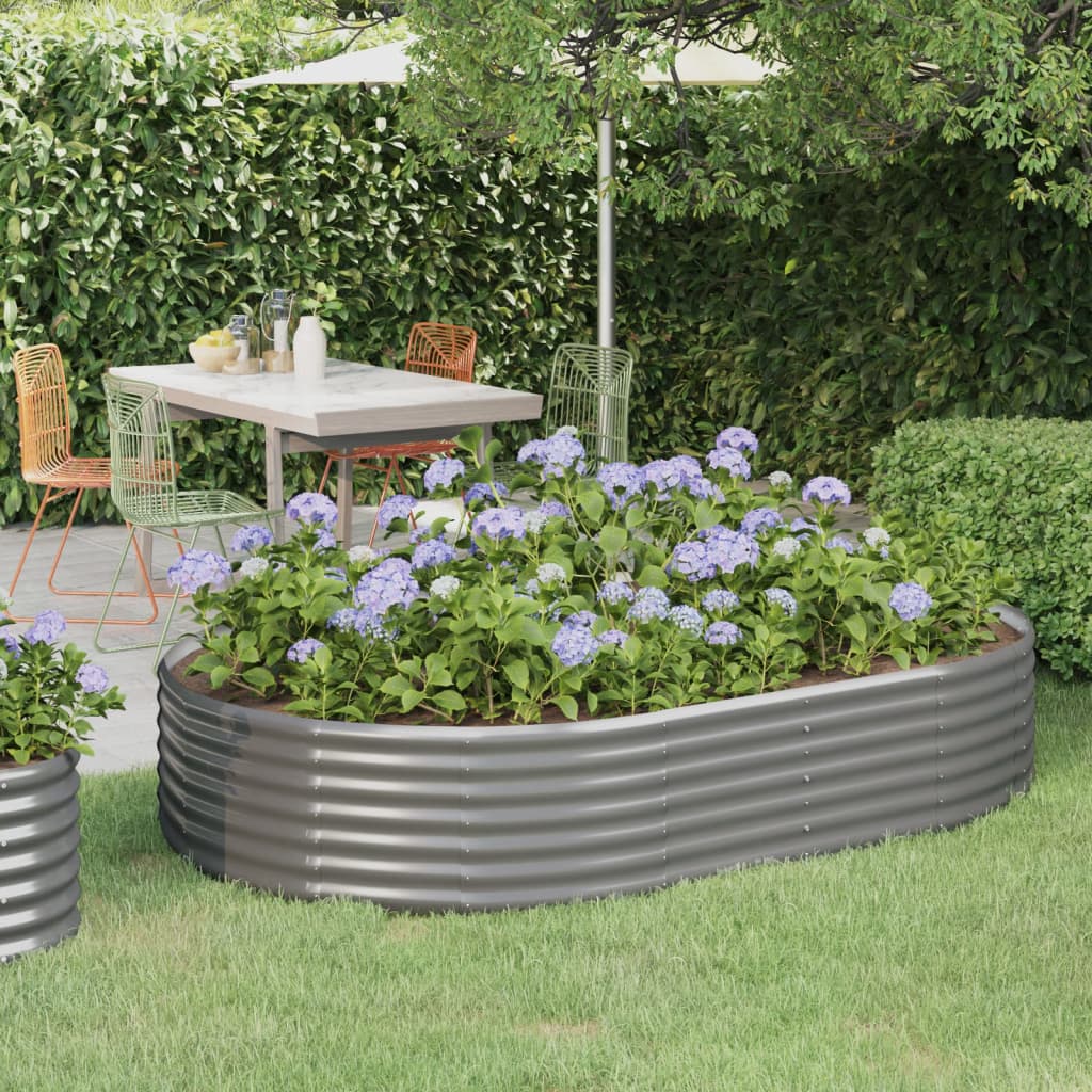 Jardinera acero galvanizado gris 140x140x68 cm