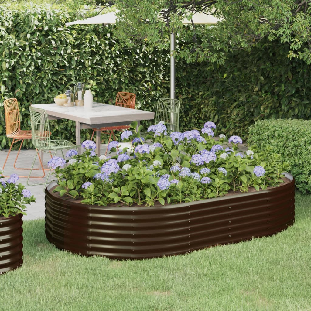 Jardinera acero galvanizado gris 140x140x68 cm