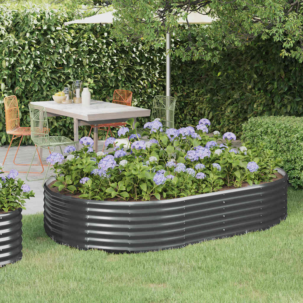 Jardinera acero galvanizado gris 140x140x68 cm