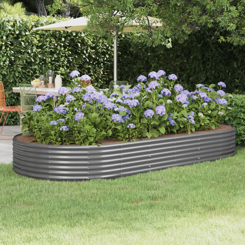 Jardinera acero galvanizado gris 140x140x68 cm