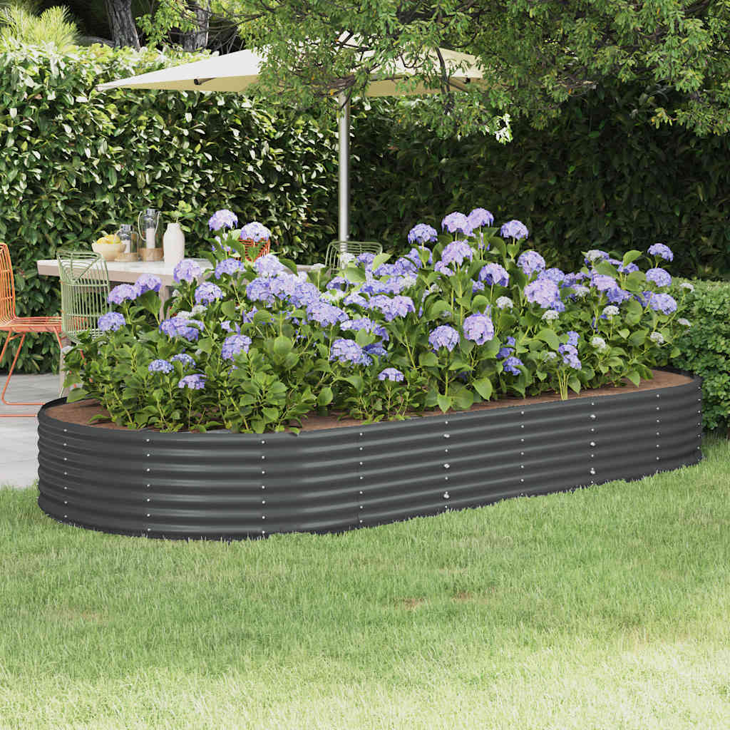Arriate de jardín marrón 140x140x68 cm acero galvanizado