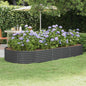 Canteiro de jardim castanho 140x140x68 cm aço galvanizado