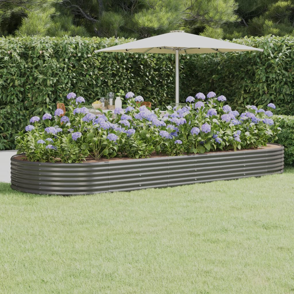Jardinera acero galvanizado gris 140x140x68 cm