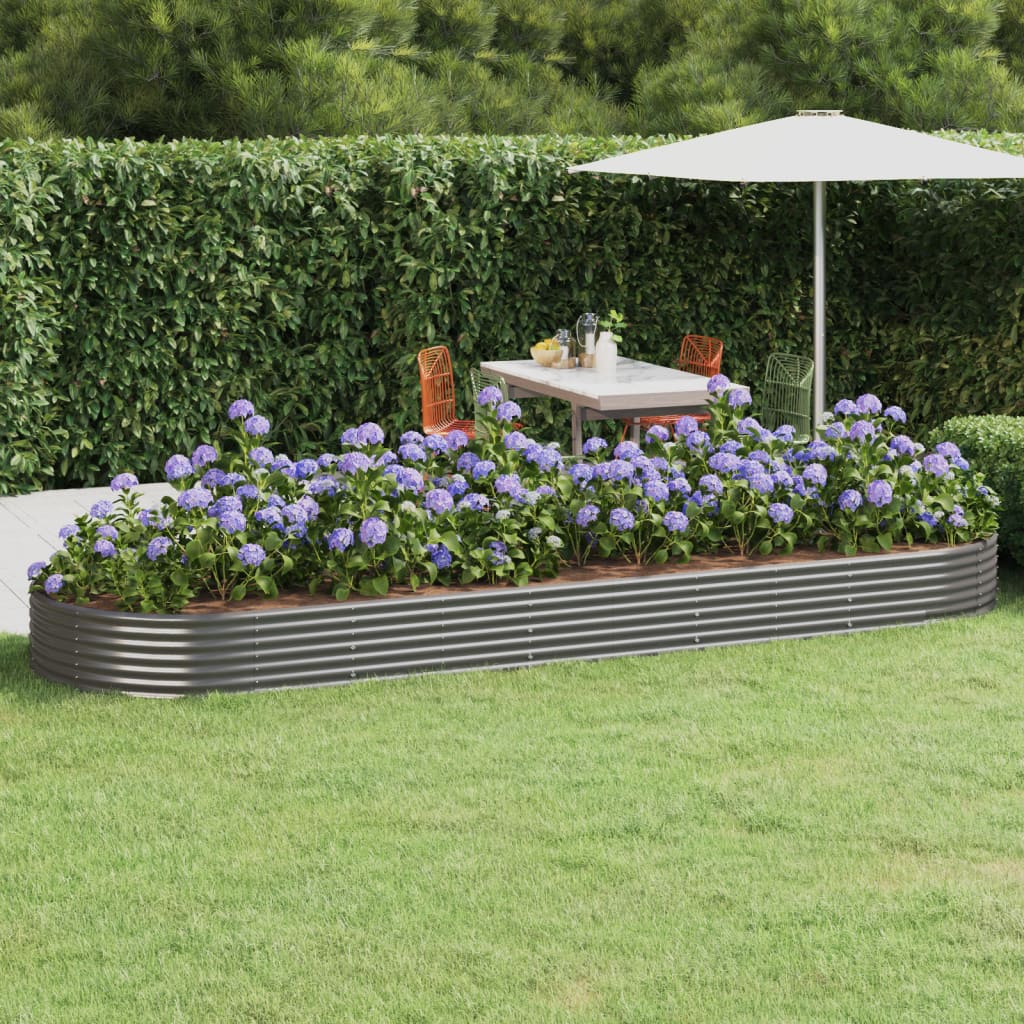 Jardinera acero galvanizado gris 140x140x68 cm