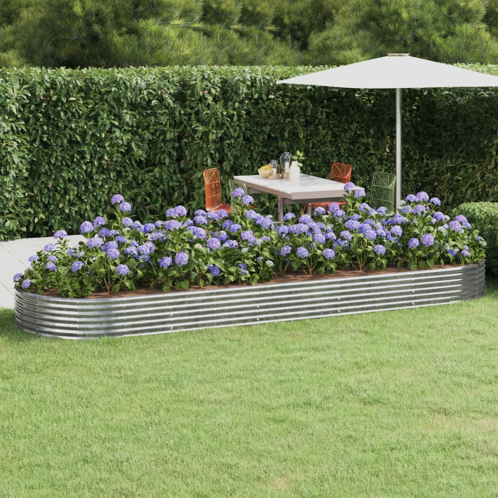 Jardinera acero galvanizado gris 140x140x68 cm