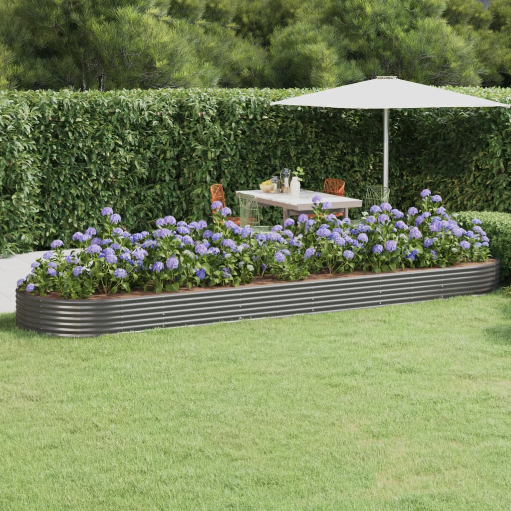 Jardinera acero galvanizado gris 140x140x68 cm