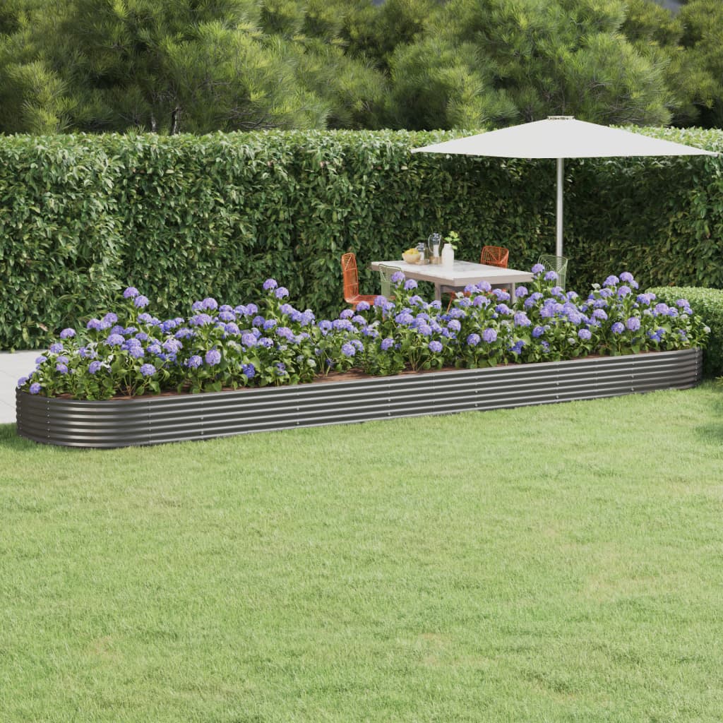 Jardinera acero galvanizado gris 140x140x68 cm