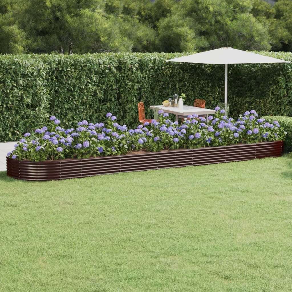 Jardinera arriate acero galvanizado antracita 322x100x68cm