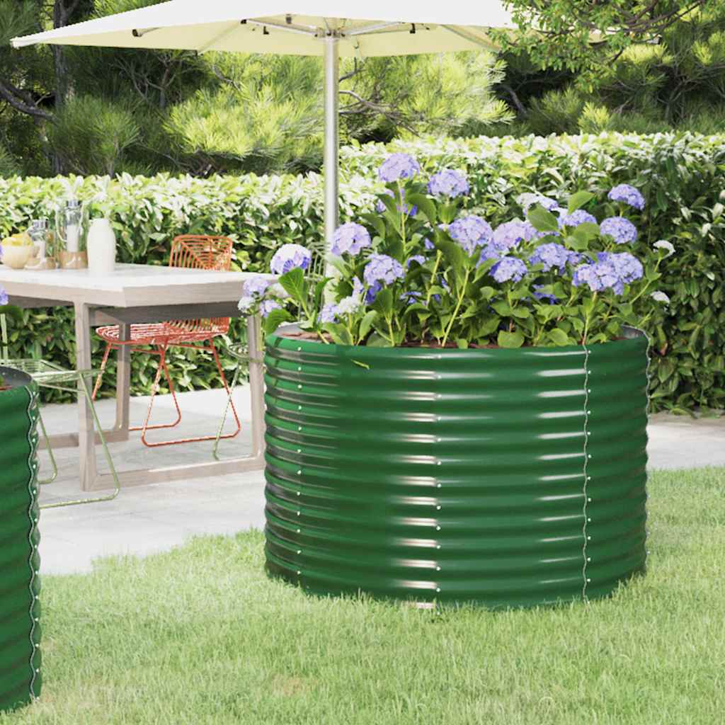 Jardinera acero galvanizado gris 140x140x68 cm