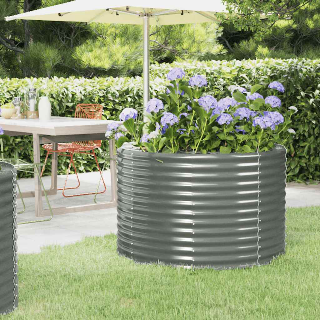 Jardinera acero galvanizado gris 140x140x68 cm