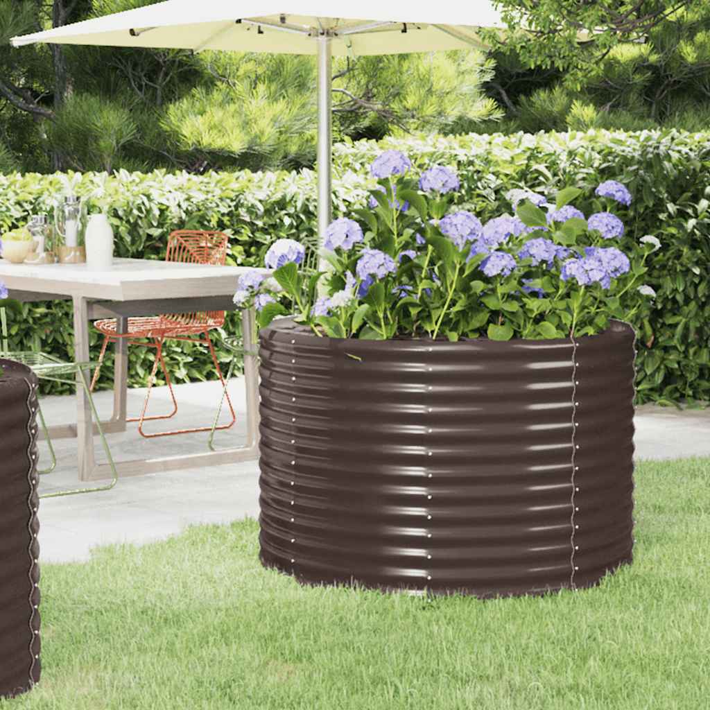 Jardinera acero galvanizado gris 140x140x68 cm
