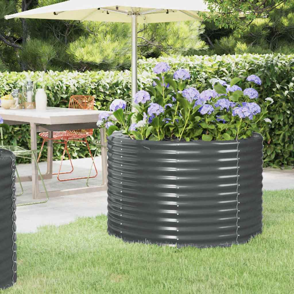 Jardinera acero galvanizado gris 140x140x68 cm