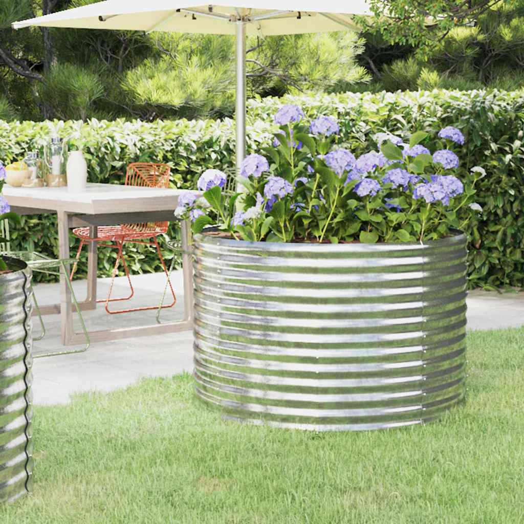 Jardinera acero galvanizado gris 140x140x68 cm