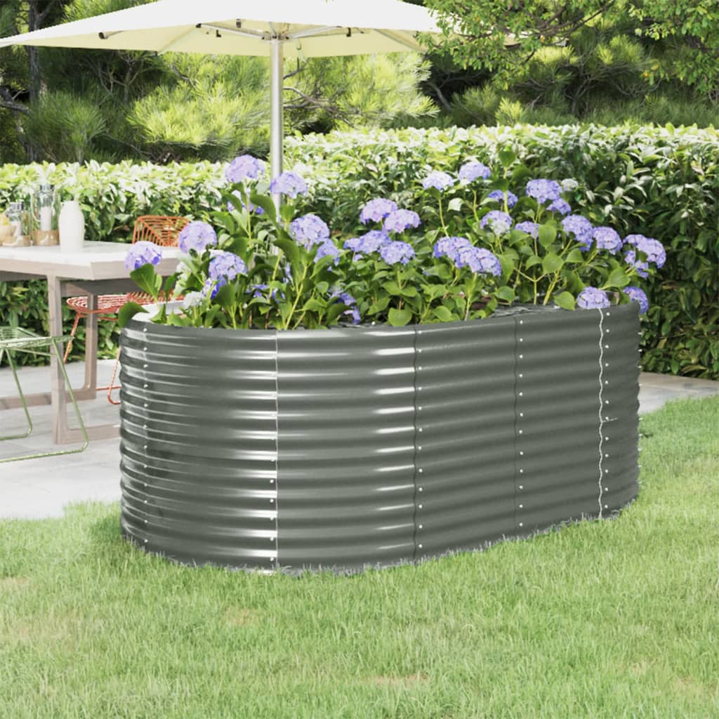 Jardinera acero galvanizado gris 140x140x68 cm