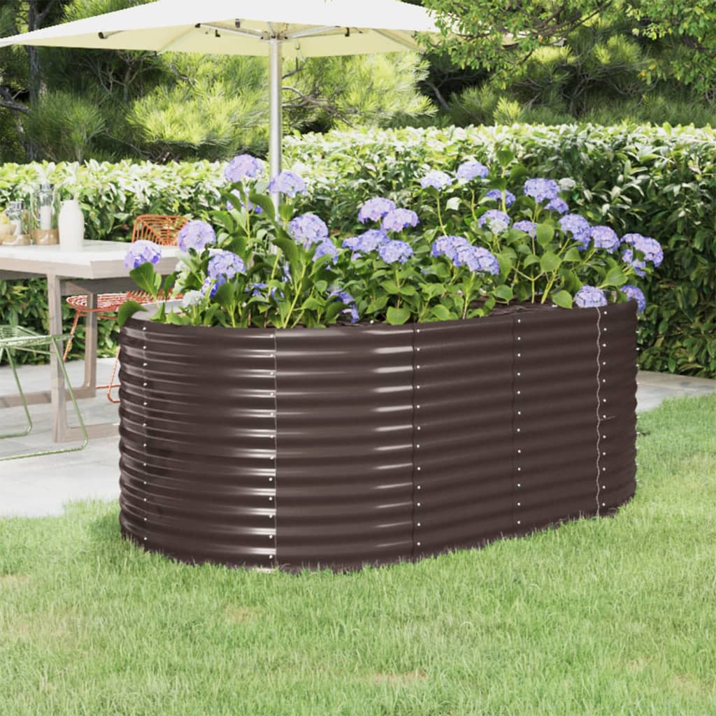 Jardinera arriate acero galvanizado antracita 322x100x68cm