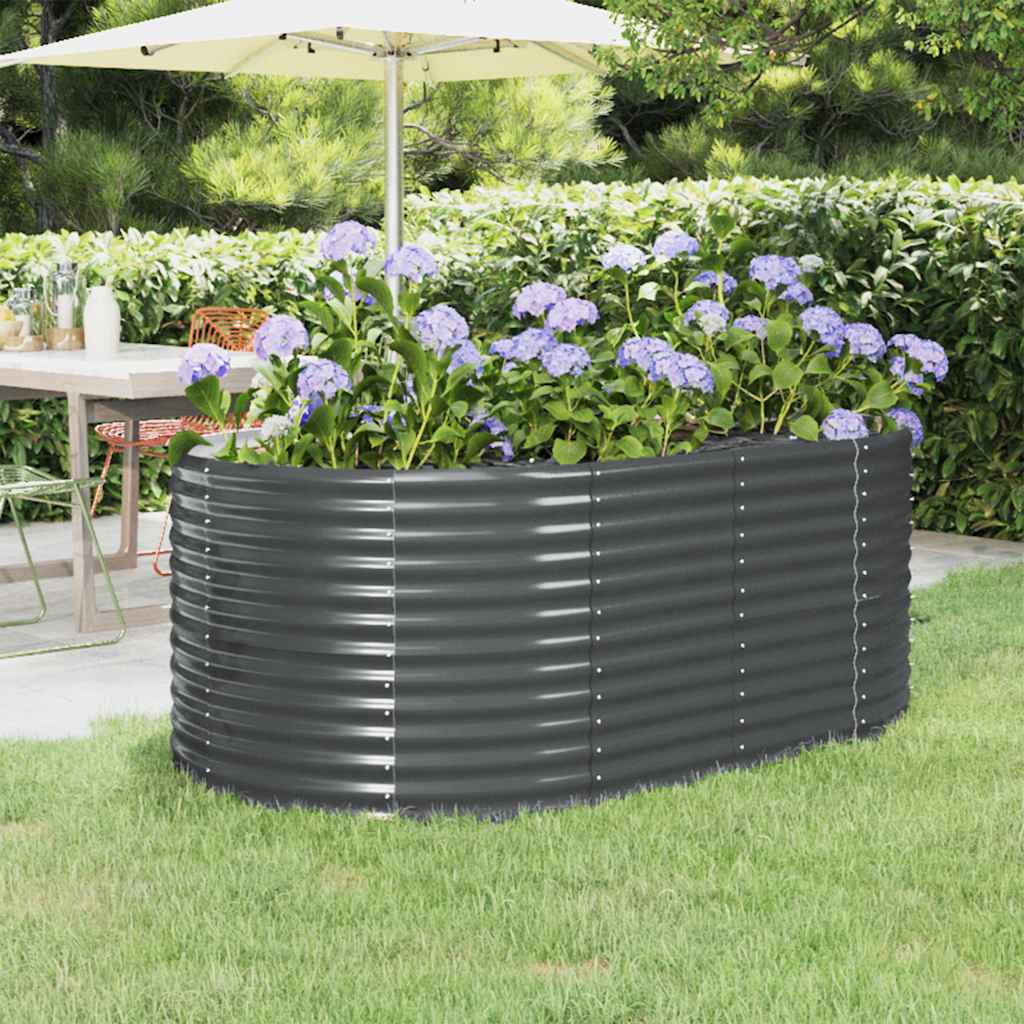 Jardinera acero galvanizado gris 140x140x68 cm
