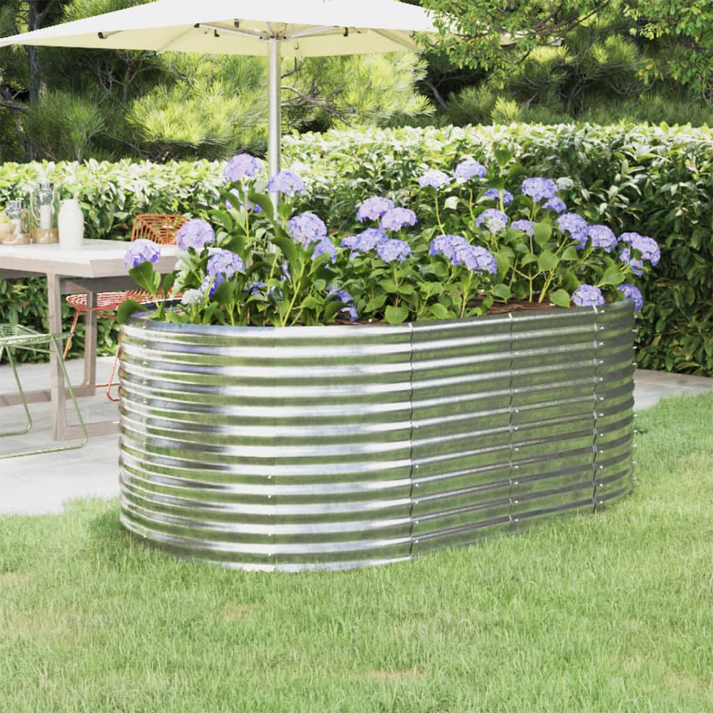 Jardinera acero galvanizado gris 140x140x68 cm
