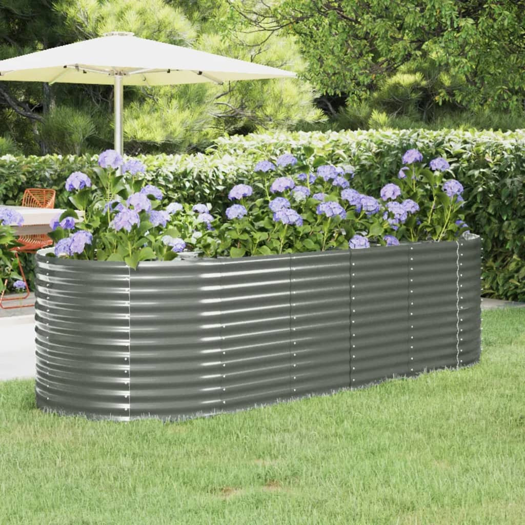 Jardinera acero galvanizado gris 140x140x68 cm