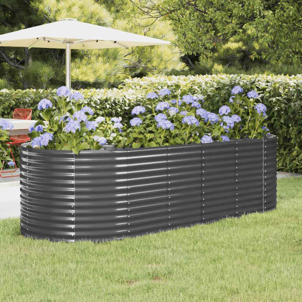 Jardinera acero galvanizado gris 140x140x68 cm