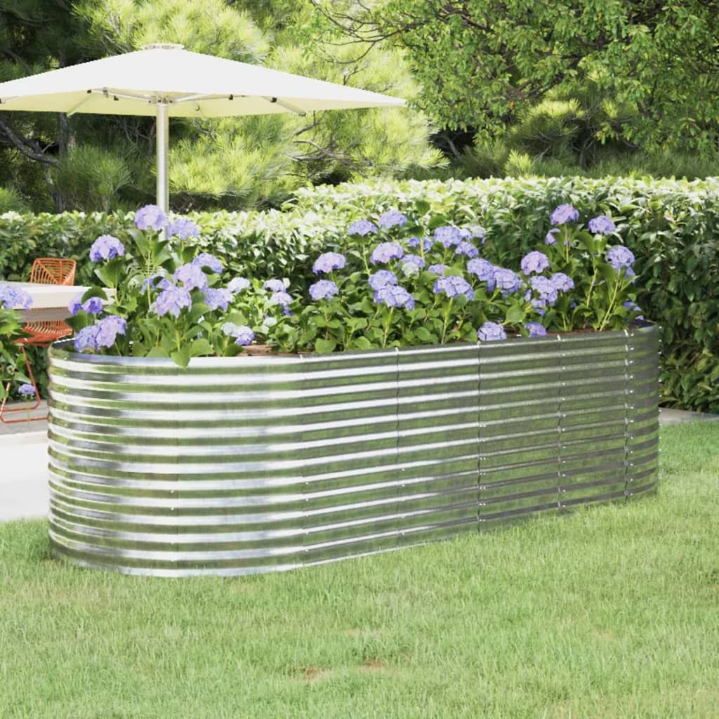 Jardinera acero galvanizado gris 140x140x68 cm