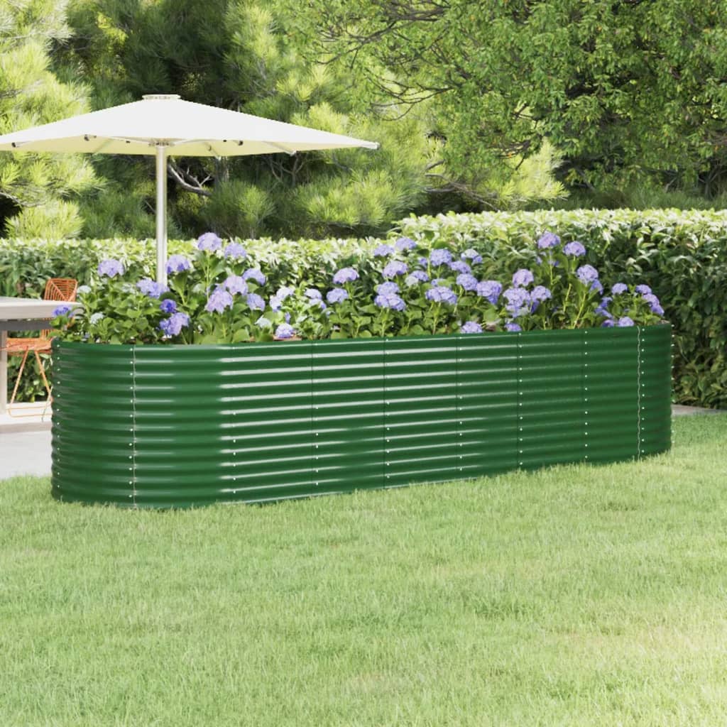 Jardinera acero galvanizado gris 140x140x68 cm