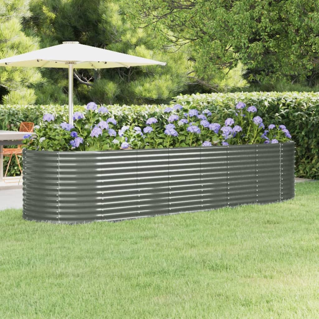 Jardinera acero galvanizado gris 140x140x68 cm