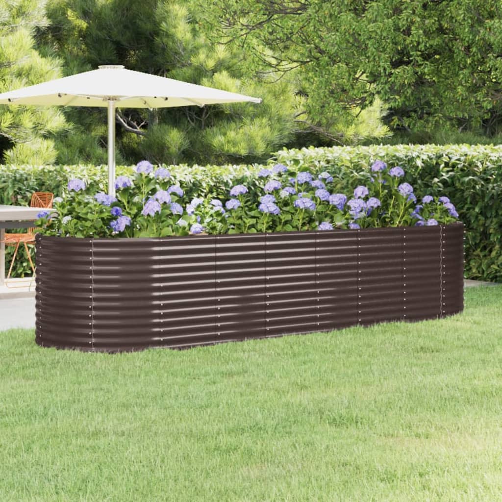 Jardinera arriate acero galvanizado antracita 322x100x68cm