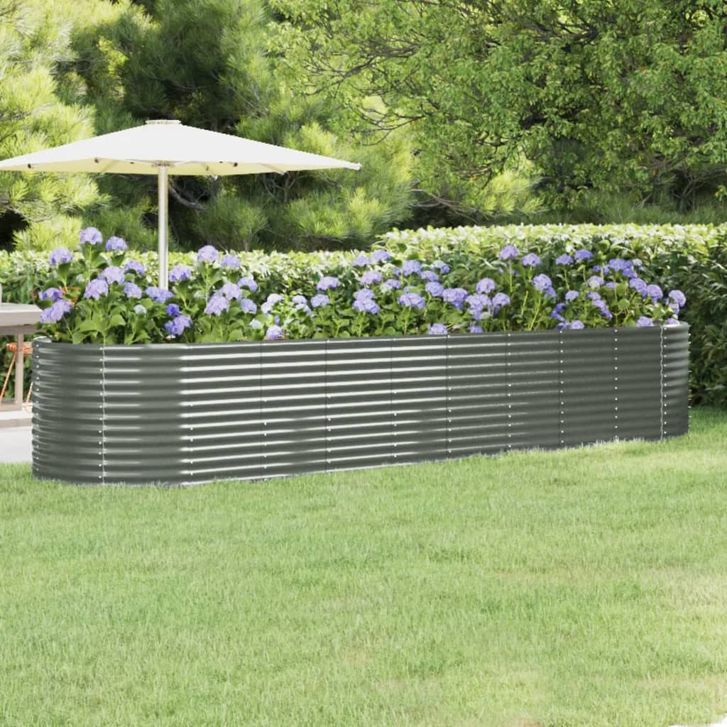 Jardinera acero galvanizado gris 140x140x68 cm