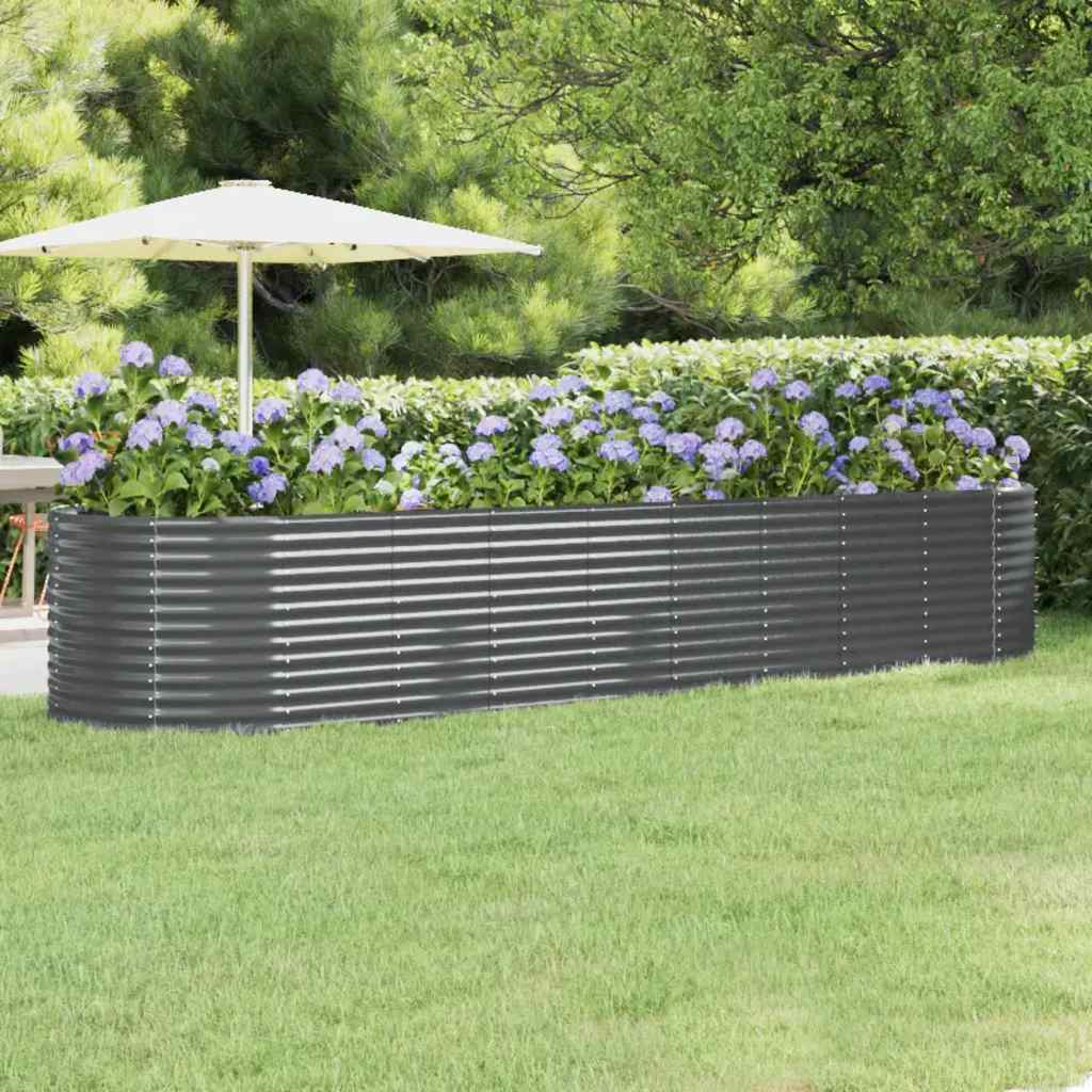 Jardinera acero galvanizado gris 140x140x68 cm
