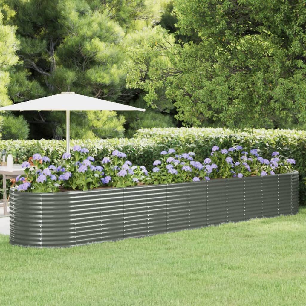 Jardinera acero galvanizado gris 140x140x68 cm