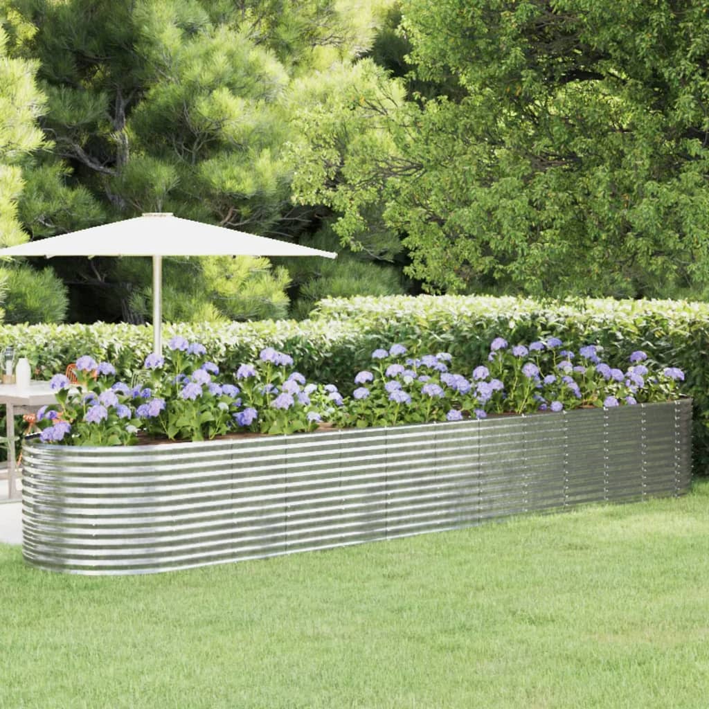 Jardinera arriate acero galvanizado antracita 322x100x68cm