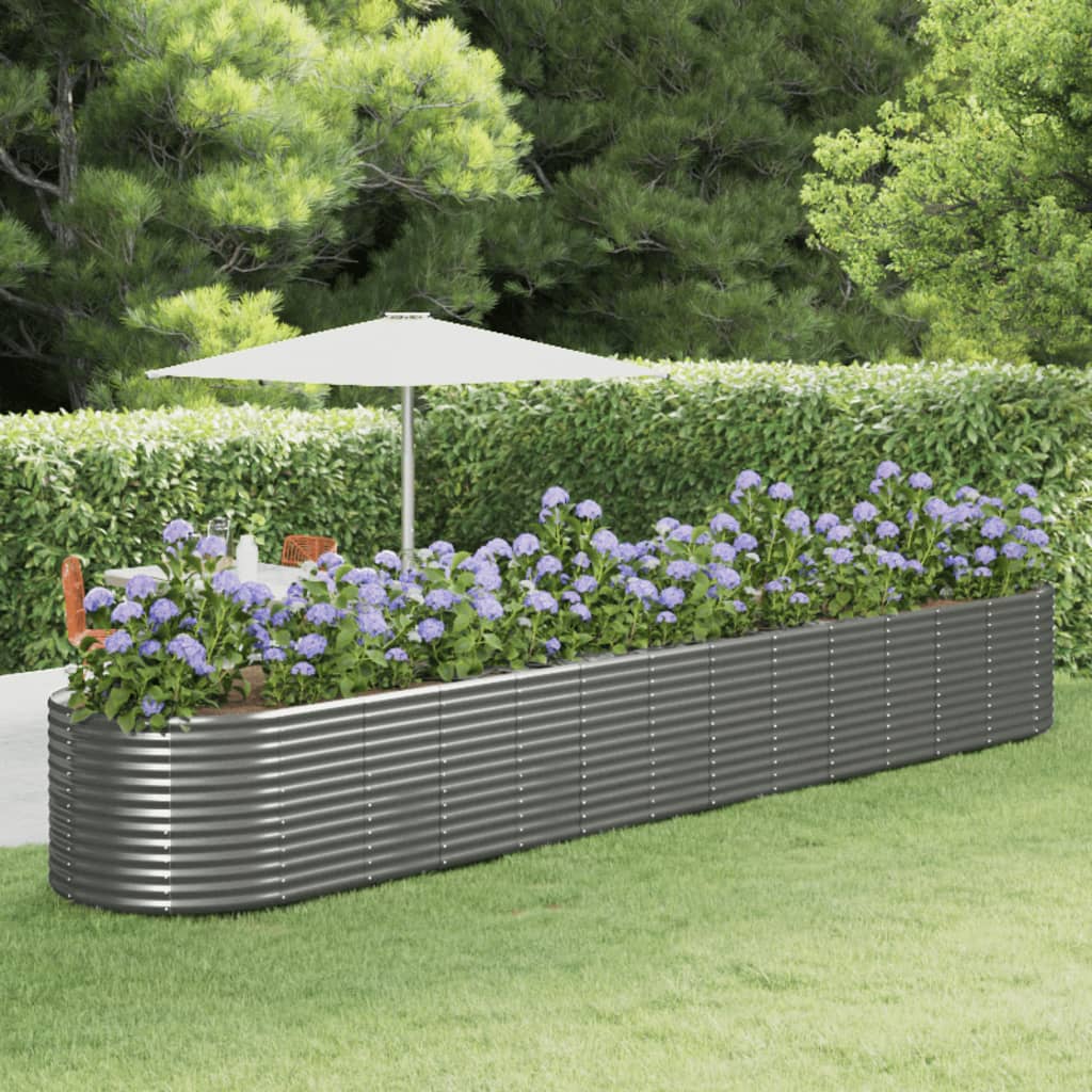 Jardinera arriate acero galvanizado antracita 322x100x68cm