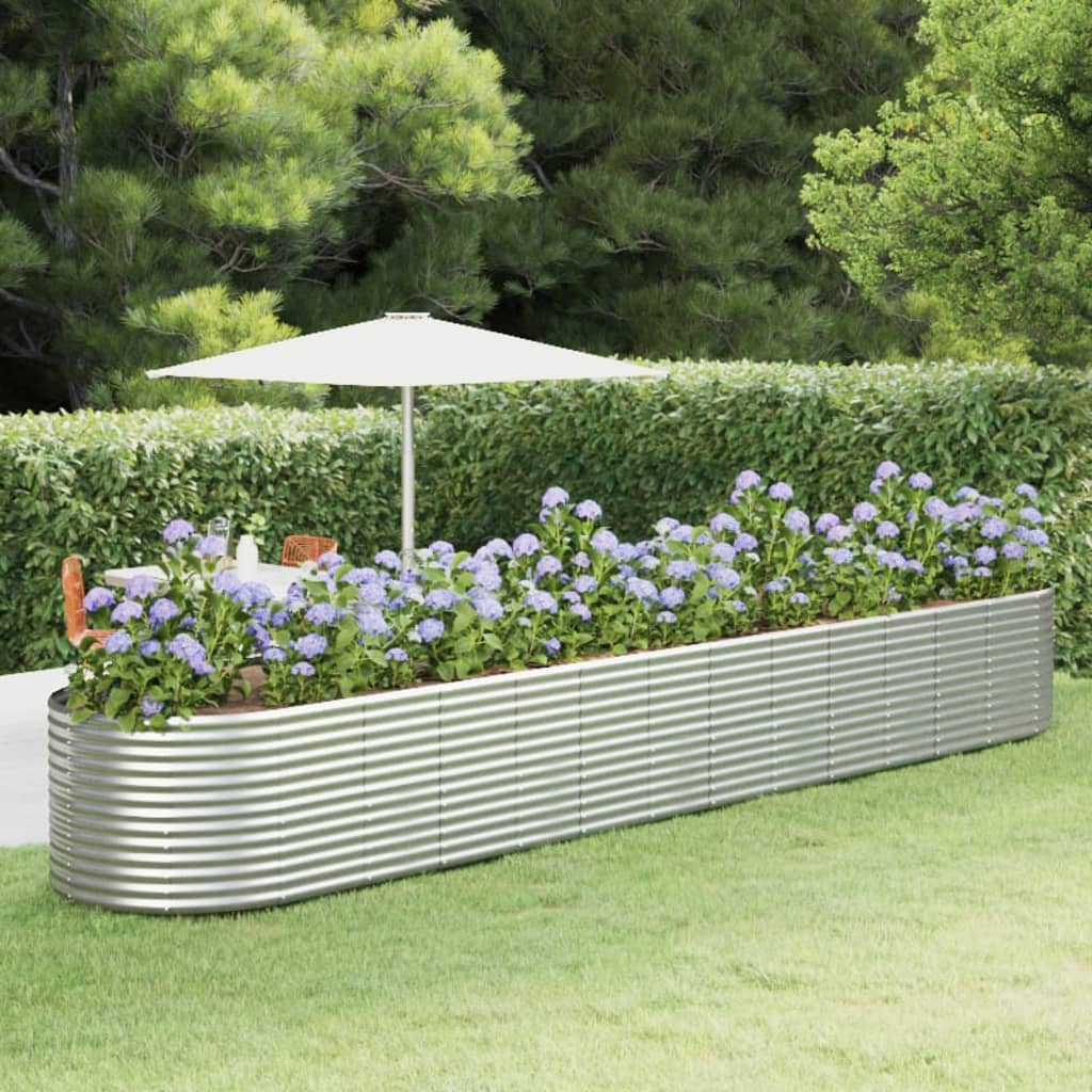 Jardinera arriate acero galvanizado antracita 322x100x68cm