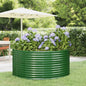 Canteiro de jardim castanho 140x140x68 cm aço galvanizado