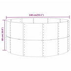 Jardinera acero galvanizado gris 140x140x68 cm