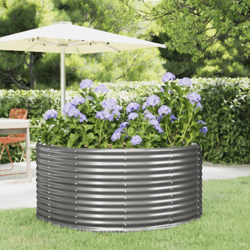Jardinera acero galvanizado gris 140x140x68 cm