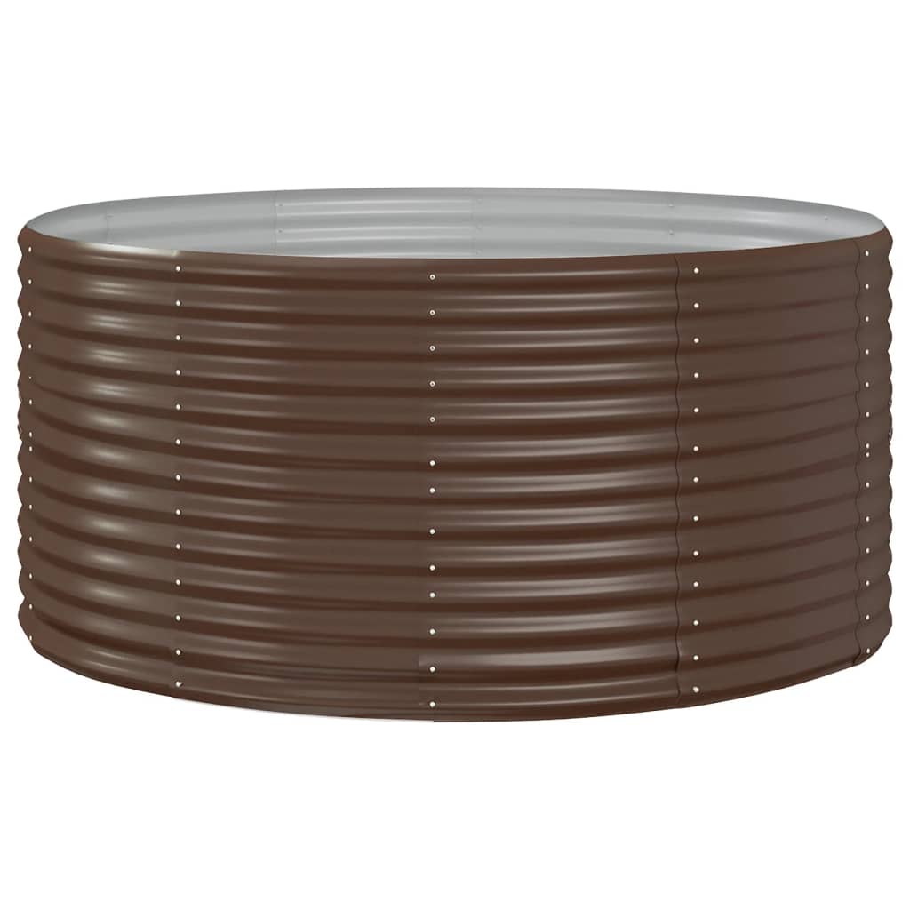 Arriate de jardín marrón 140x140x68 cm acero galvanizado