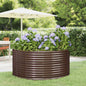Canteiro de jardim castanho 140x140x68 cm aço galvanizado