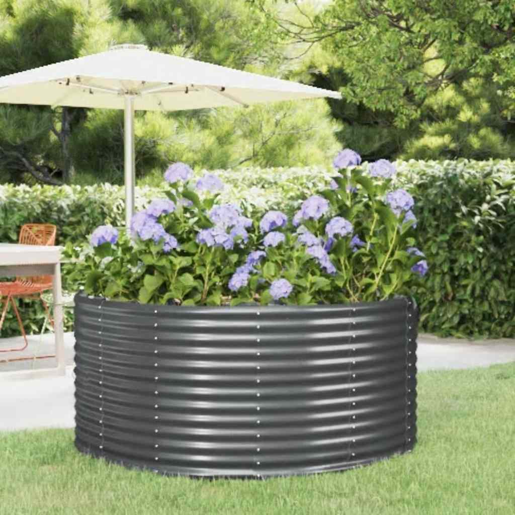 Jardinera acero galvanizado gris 140x140x68 cm