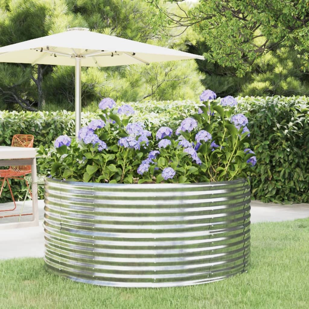 Jardinera acero galvanizado gris 140x140x68 cm