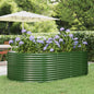 Canteiro de jardim castanho 140x140x68 cm aço galvanizado