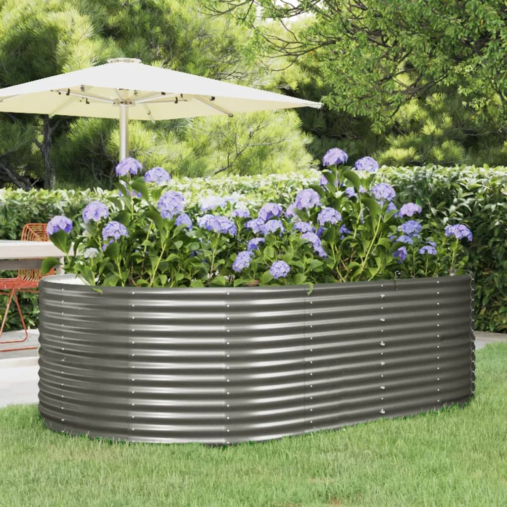 Jardinera acero galvanizado gris 140x140x68 cm