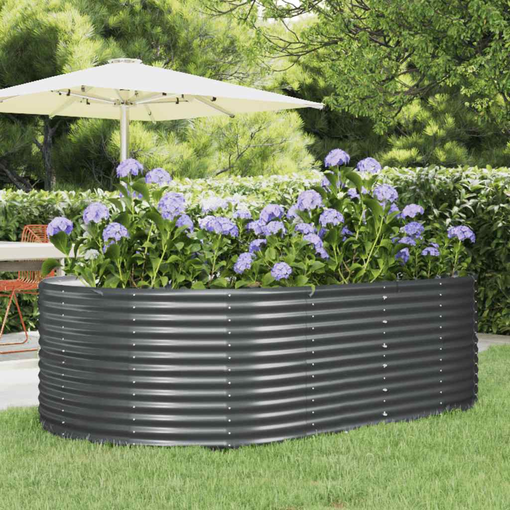 Arriate de jardín marrón 140x140x68 cm acero galvanizado