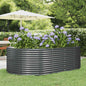 Canteiro de jardim castanho 140x140x68 cm aço galvanizado