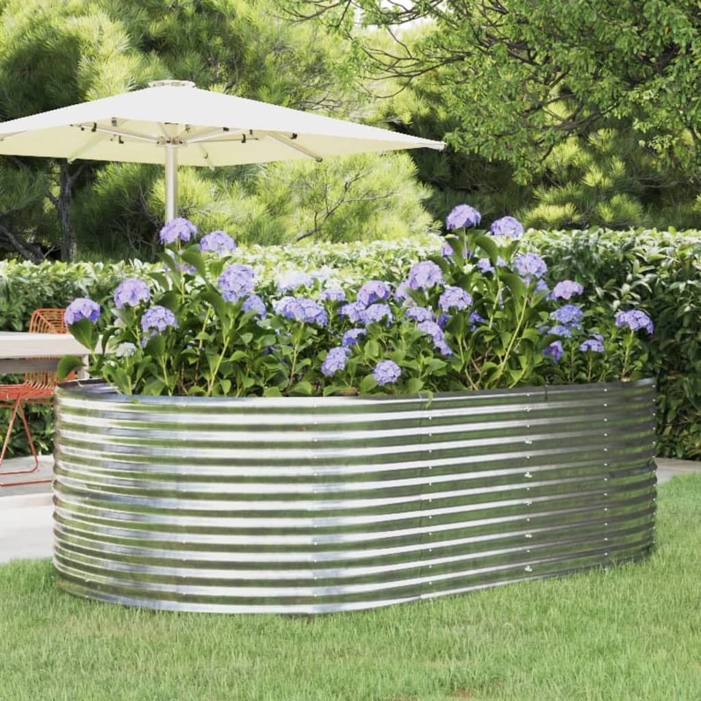 Jardinera acero galvanizado gris 140x140x68 cm