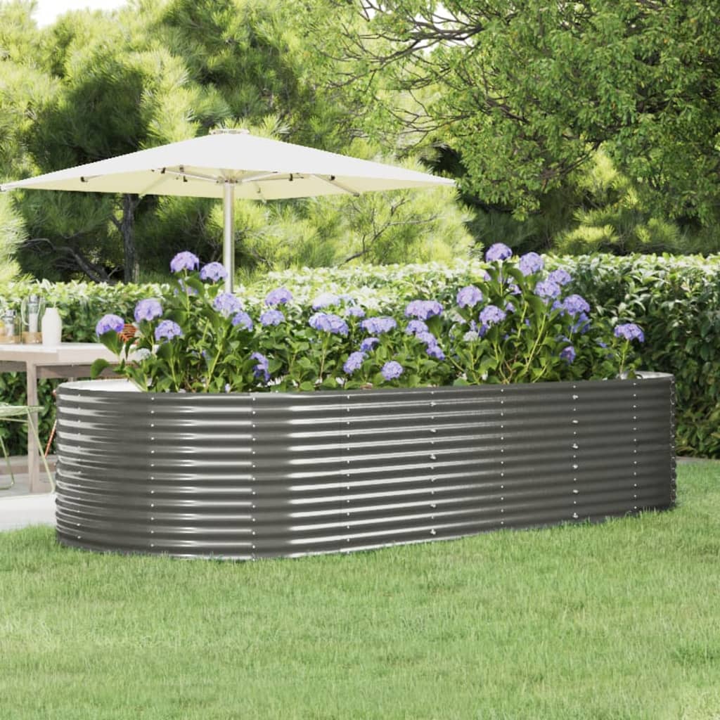 Jardinera acero galvanizado gris 140x140x68 cm